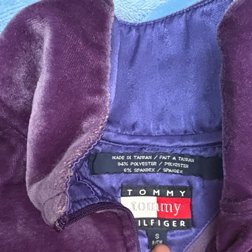 Tommy Hilfiger Deep Purple Velour Top - Picture 2 of 2